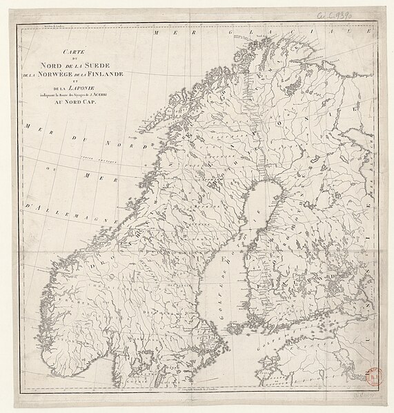 File:Carte du Nord de la Suède, de la Norvège, de la Finlande, et de la Laponie indiquant la Route des Voyages de J. Acerbi au Nord Cap - btv1b53098710t.jpg