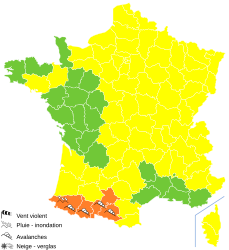 Carte de vigilance hier à 16h00.