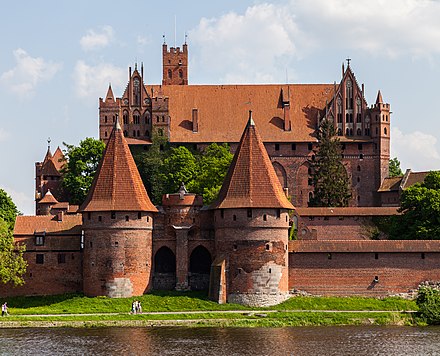 Malbork Castle viewed over the Nogat River