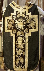 Black vestments used in Requiem Masses Chasuble noire - Cathedrale de Lombez.jpg