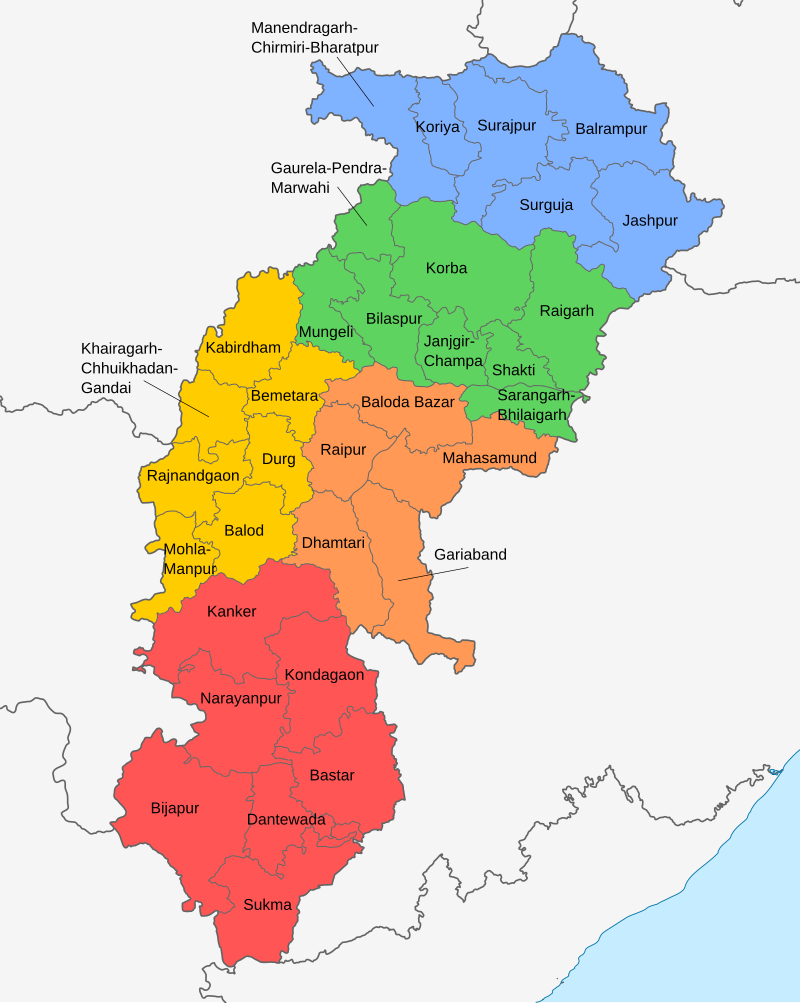 Create Custom Chhattisgarh Map Chart with Online, Free Map Maker.