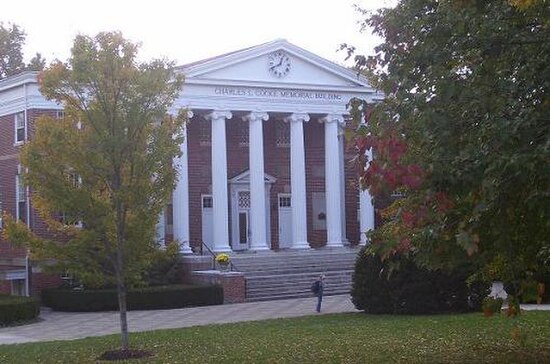 A view of the Cocke Building on the front quad from East.