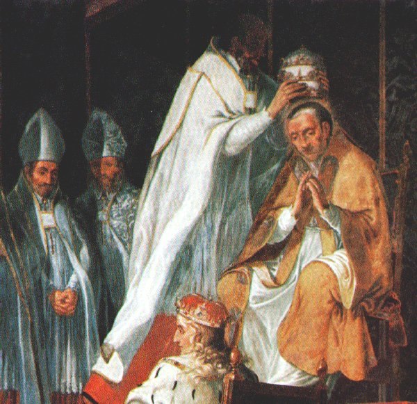 Coronation of Celestine V, the only pope to be crowned twice.