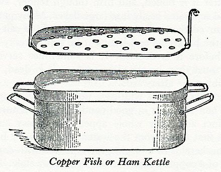 Wood engraving of "Copper Fish or Ham Kettle"