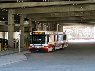 A County Connection bus at the station County Connection route 9 bus at Walnut Creek station, November 2019.JPG