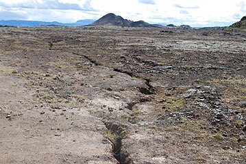 Building fissures like here some kilometers to the southwest