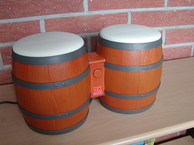 The Donkey Kong games released for the GameCube were designed to use the DK Bongos peripheral.