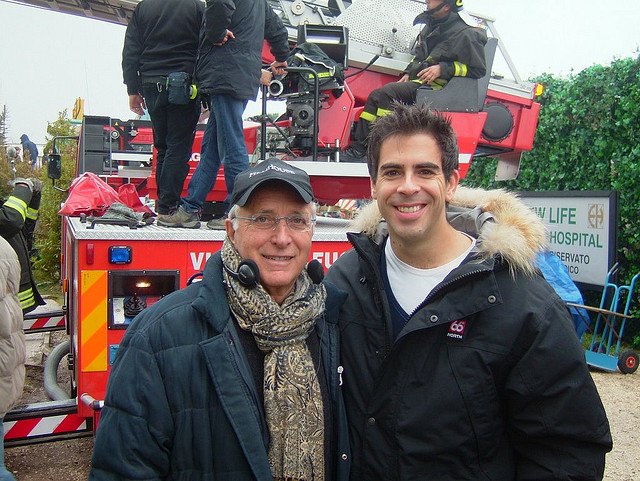 Deodato with Eli Roth in Rome during the press tour for Hostel