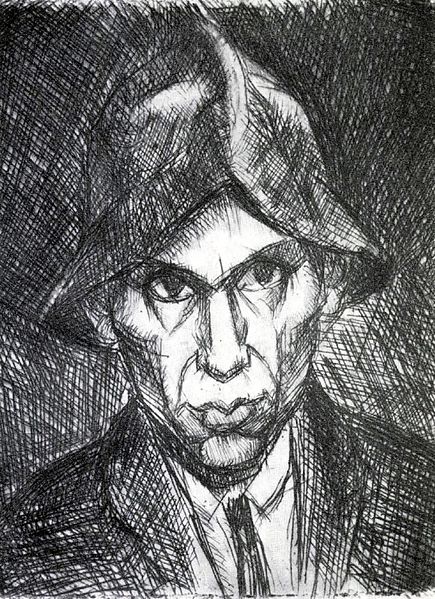 File:Derkovits Derkovits Self-Portrait with a Hat 1920.jpg