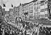 Leichenzug durch die Neuhauser Straße in München am 19. Juni 1886
