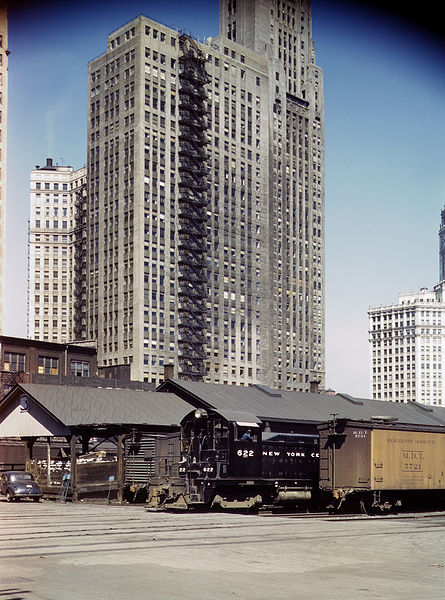 File:Diesel switch engineer moving freight cars at the South Water street freight terminal of the Illinois Central RR, Chicago, Ill.jpg