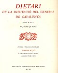 Miniatura per Dietari de la Generalitat