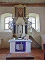 English: Pulpit altar Deutsch: Kanzelaltar