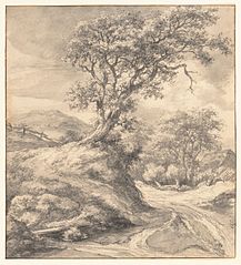 Dune Landscape with Oak Tree