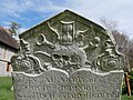 18th-century headstone outside the Church of Saint Giles, Farnborough.