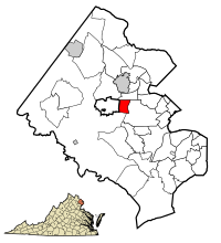 Location of Mantua in Fairfax County, Virginia