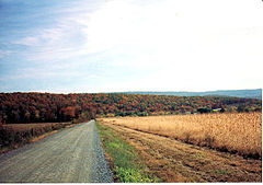 マカダム舗装（米国、ペンシルベニア州、ハンティンドン郡、2009年）