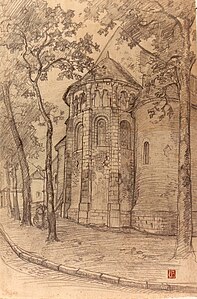 Fernand Chalandre, Abside de l’église Saint-Agnan (1922).