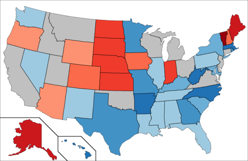 United States presidential election results between 1932 and 1976 (One possible span for the Fifth Party System).