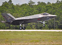 VFA-101 receives its first F-35C at Eglin AFB, 22 June 2013 First F-35C Lightning II of VFA-101 lands at Eglin AFB 2013.jpg