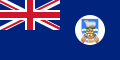 Bandeira empregada entre 1948-1999, foi prohibida durante a reocupación arxentina de 1982.