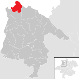 Poloha obce Freinberg v okrese Schärding (klikacia mapa)