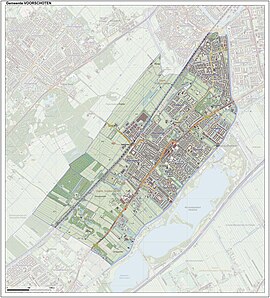 Dutch topographic map of the kei-old municipality of Voorschoten, June 2015