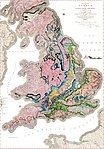 Peta geologi Great Britain yang dihasilkan oleh William Smith (1815)