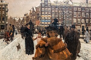 Die Singelbrücke bei der Paleisstraat in Amsterdam (George Hendrik Breitner)