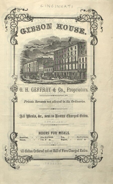 Gibson House menu