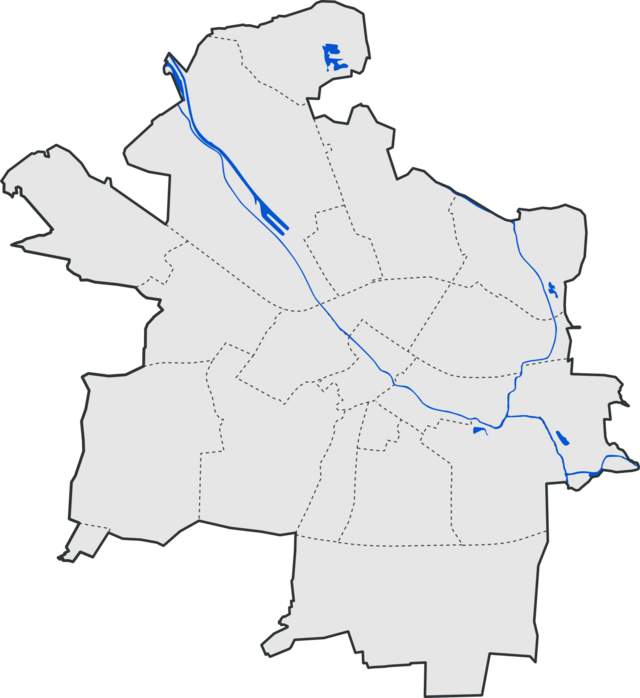 Mapa konturowa Gliwic, w centrum znajduje się punkt z opisem „ulica Adama Mickiewicza”