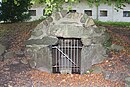 Grotto with mummy sarcophagus.JPG