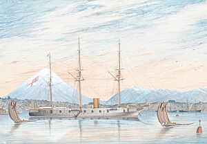 HMS Modeste, Yokohama, Jepang 1877.jpg
