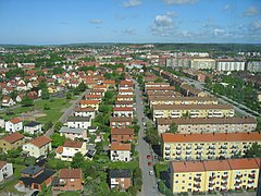 Vue sur un quartier résidentiel de Halmstad