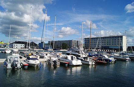 View from the Old Town Marina harboured inside the wave breakers of the Port of Tallinn, a 15 minute walk from The Old Town