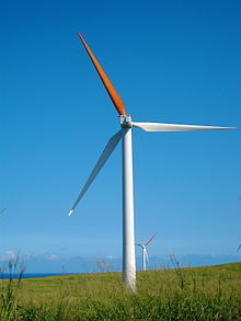 Hawi wind farm near Hawi, Hawai'i, the Big Island. The wind farm has 16 Vestas V47-660 kW wind turbines for a total nameplate capacity of 10.56 MW. Hawi wind farm 302986813 13df18323b o.jpg