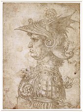 Antique warrior in profile, c. 1472. British Museum, London Head of a Warrior - Da Vinci 1.jpg