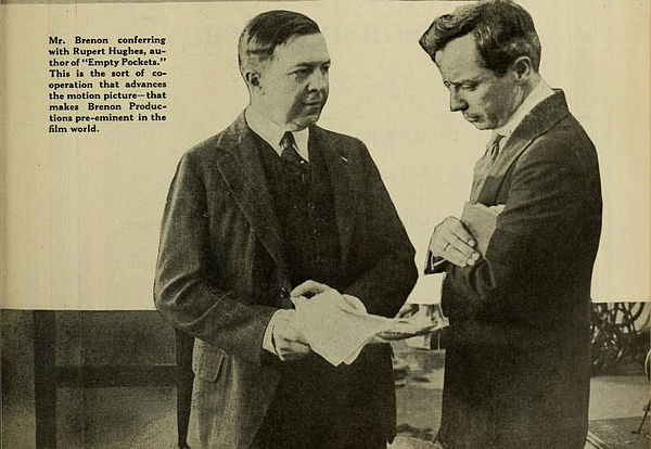 Rupert Hughes (left) with Director Herbert Brenon in 1917