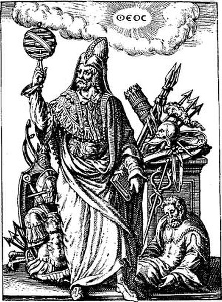 Evola's philosophy prominently referenced Hermetic thought (Hermes Trismegistus illustrated)