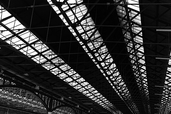 Triangles in the roof of Heuston Station, Dublin, Ireland