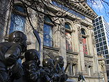 "Our Game" sculpture outside the Hockey Hall of Fame (Bank of Montreal) building