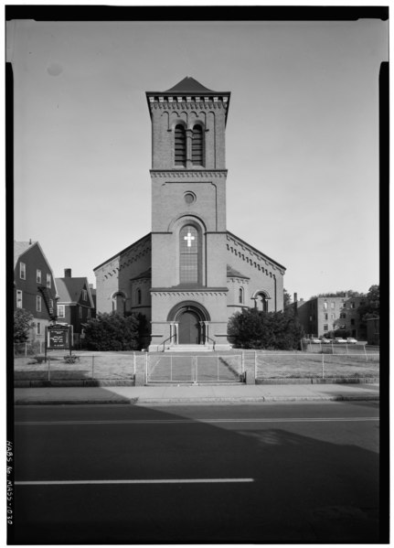 File:Historic American Buildings Survey George M. Cushing, Photographer October 1967 FRONT ELEVATION - First Evangelical Congregational Church, 99 Prospect Street, Cambridge, HABS MASS,9-CAMB,17-1.tif