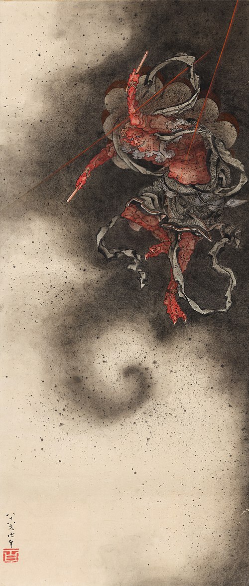 Raijin by Katsushika Hokusai Hanging scroll painting, 1834–1849