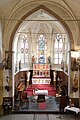 Houchin, St Omer kerk, zicht op het koor vanaf de galerij