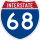 Interstate 68 marker