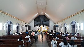 Hearts of Jesus and Mary during Visita Iglesia.