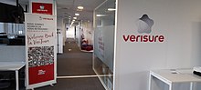 Corporate offices with multiple communications to try to motivate employees. Interior of Verisure company in Trigone building at Angers in France - 2021-09-20.jpg