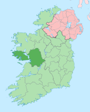Položaj okruga Golvej na irskom ostrvu