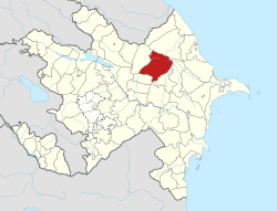 Ісмаїллинський район на мапі Азербайджану (виділений зеленим)