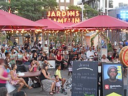 Place Émilie Gamelin in the summer